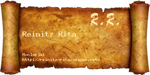 Reinitz Rita névjegykártya